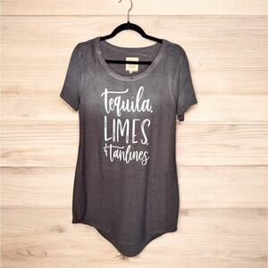 NEW Chaser Short Sleeve Ombré T-Shirt Dress Tequila, Limes and Tan Lines Size S